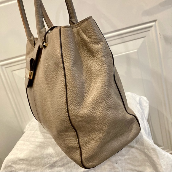 MICHAEL KORS Tan Leather Raven Hamilton Jet Set Flap Tote Shoulder Bag - Picture 4 of 11